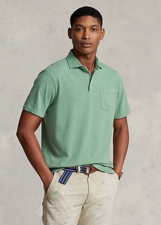Polo Ralph Lauren Classic Fit de algodão e linho masculino verde