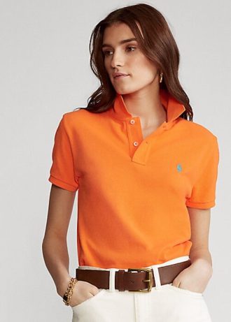 Polo Ralph Lauren Classic Fit Mesh Laranja Feminino
