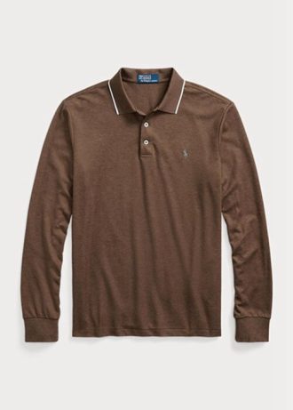 Polo Ralph Lauren Custom Slim Fit Birdseye Masculino Marrom