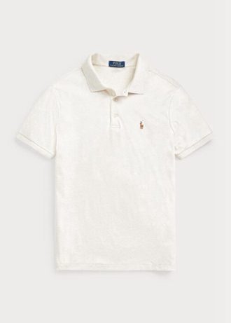 Polo Ralph Lauren Custom Slim Fit de algodão macio bege masculino