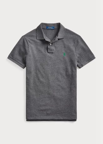 Polo Ralph Lauren Custom Slim Fit Mesh Cinza Masculino