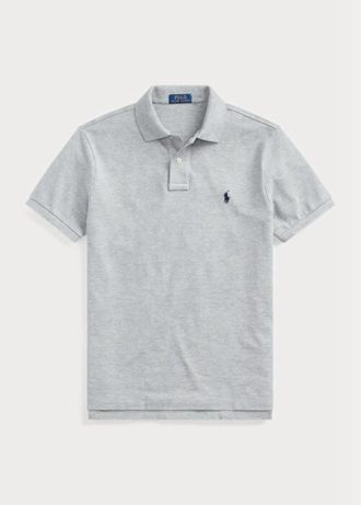 Polo Ralph Lauren Custom Slim Fit Mesh Cinza Masculino