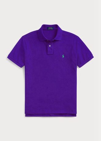 Polo Ralph Lauren Custom Slim Fit Mesh Masculino Roxo