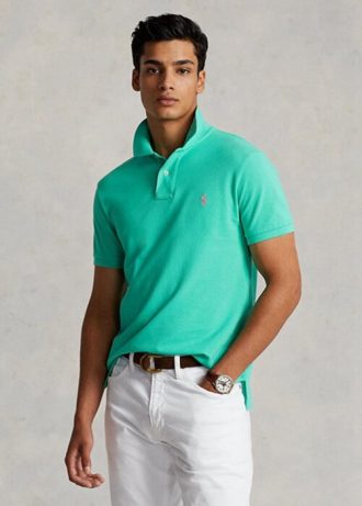 Polo Ralph Lauren Custom Slim Fit Mesh Verde Masculino
