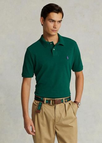 Polo Ralph Lauren Custom Slim Fit Mesh Verde Masculino