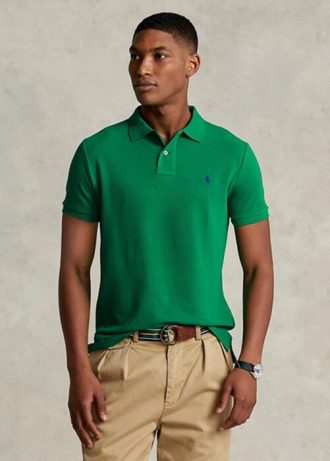 Polo Ralph Lauren Custom Slim Fit Mesh Verde Masculino