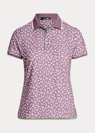 Polo Ralph Lauren feminino roxo com ajuste sob medida e malha elástica