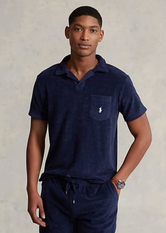 Polo Ralph Lauren personalizado Slim Fit Terry masculino azul marinho
