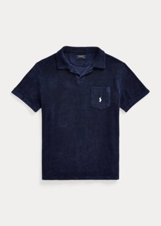 Polo Ralph Lauren personalizado Slim Fit Terry masculino azul marinho