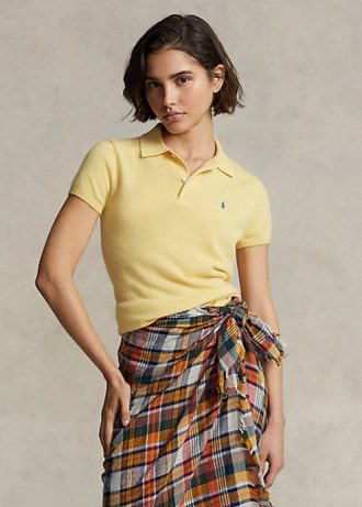 Polo Ralph Lauren Slim Fit Cashmere Amarelo Feminino
