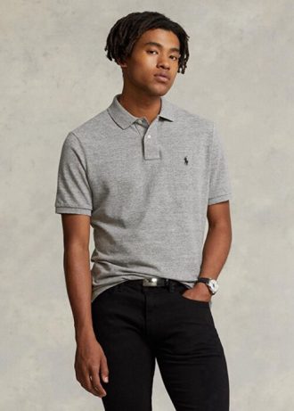 Polo Ralph Lauren Slim Fit Mesh Cinza Masculino