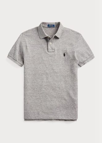 Polo Ralph Lauren Slim Fit Mesh Cinza Masculino