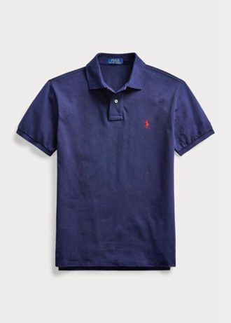 Polo Ralph Lauren Slim Fit Mesh Masculino Azul Marinho