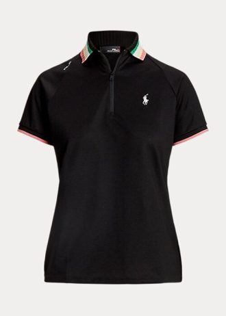 Polo Ralph Lauren Tailored Fit com zíper de um quarto para mulheres pretas