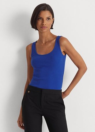 Regata Ralph Lauren azul feminina de mistura de algodão