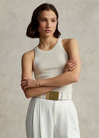Regatas de cashmere Ralph Lauren femininas creme