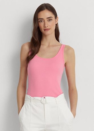 Regatas Ralph Lauren de algodão mesclado rosa para mulheres