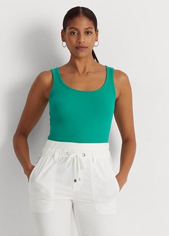 Regatas Ralph Lauren de algodão mesclado verde para mulheres