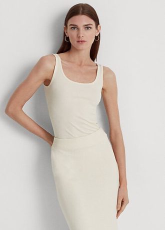 Regatas Ralph Lauren de algodão misto femininas creme