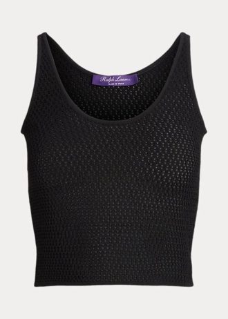 Regatas Ralph Lauren de seda e malha pretas femininas