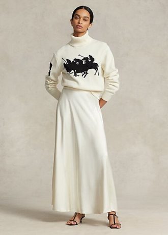 Saias de cetim Ralph Lauren em linha A para mulheres