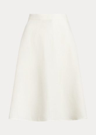 Saias de linho Ralph Lauren brancas femininas em linha A