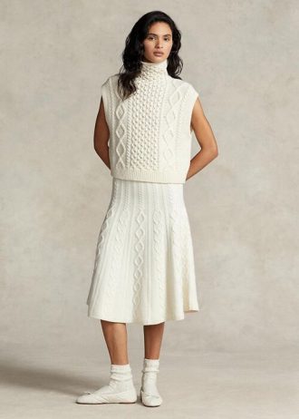 Saias em linha A de lã e cashmere com vários fios da Ralph Lauren para mulheres
