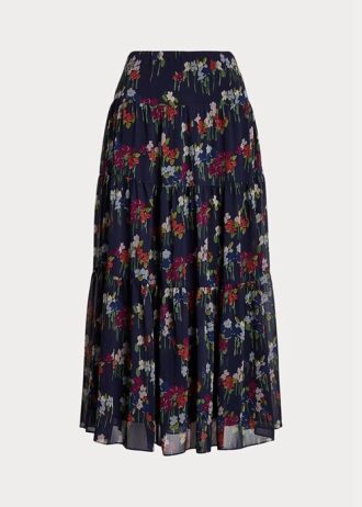 Saias femininas Ralph Lauren Floral Crinkle Georgette