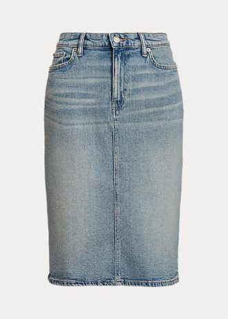 Saias jeans Ralph Lauren azul claro femininas
