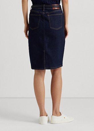 Saias jeans Ralph Lauren femininas azul-marinho