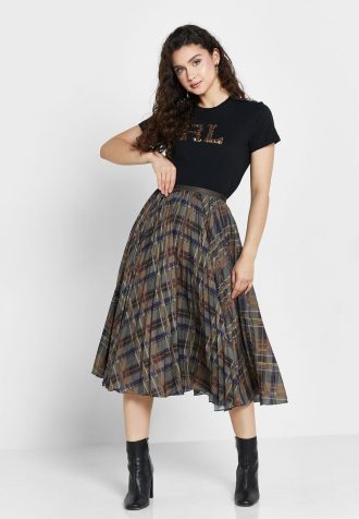 Saias plissadas de cintura alta multicoloridas Ralph Lauren para mulheres