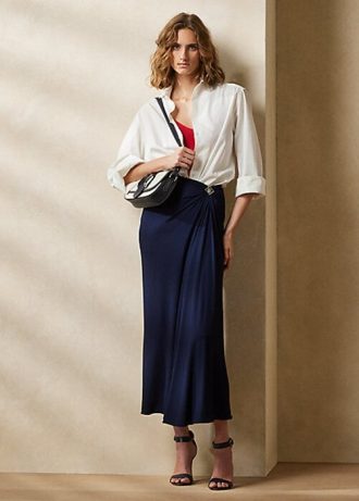 Saias Ralph Lauren Margarethe Jersey Femininas Azul Marinho