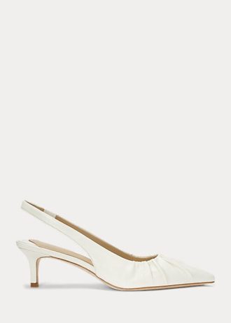 Salto alto Ralph Lauren Lolah Nappa de couro branco feminino