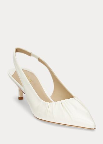 Salto alto Ralph Lauren Lolah Nappa de couro branco feminino