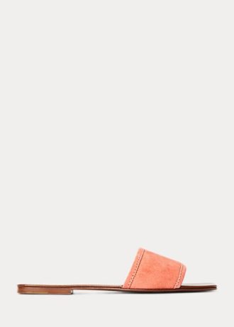 Sandálias de camurça de bezerro Andela Ralph Lauren femininas Rose