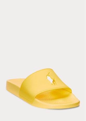 Sandálias Ralph Lauren Big Pony amarelas femininas