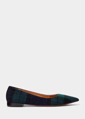 Sapatilhas Ralph Lauren Kendrya Pretas Xadrez Verdes Femininas