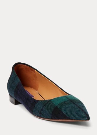 Sapatilhas Ralph Lauren Kendrya Pretas Xadrez Verdes Femininas