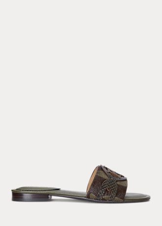 Sapatos baixos Ralph Lauren Alegra com estampa de zebra e pelo de bezerro, da Olive Women