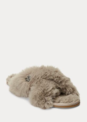 Sapatos baixos Ralph Lauren Sydni de pele sintética cinza femininos
