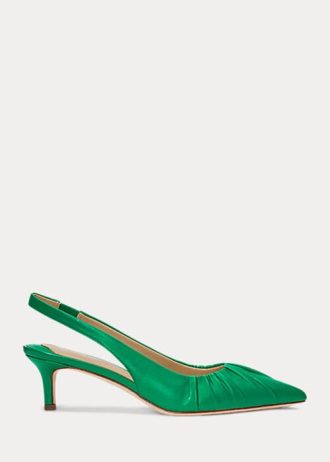 Sapatos Ralph Lauren Lolah Nappa de Couro Verde Feminino