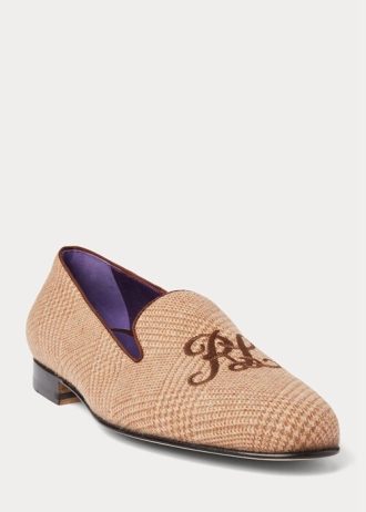 Sapatos sociais Ralph Lauren Alonzo Glen xadrez tweed marrom/marrom masculinos