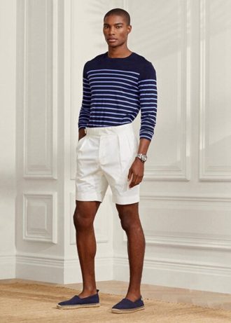 Shorts chino elástico sob medida Ralph Lauren masculino branco