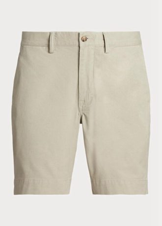 Shorts chino masculino Ralph Lauren stretch com ajuste reto cáqui