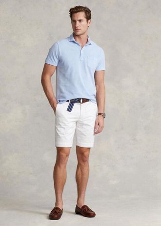 Shorts chino Ralph Lauren Stretch Slim Fit masculino branco