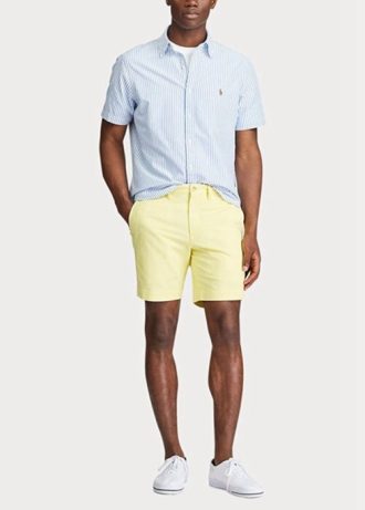 Shorts chino Ralph Lauren Stretch Straight Fit Masculino Amarelo
