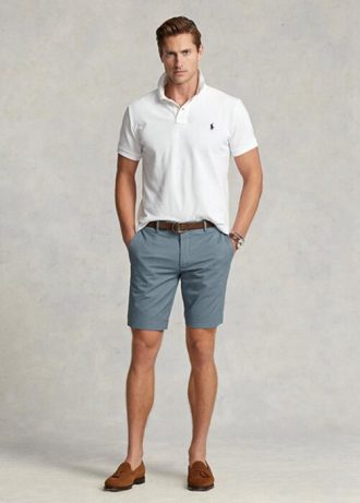 Shorts chino slim fit Ralph Lauren masculino azul