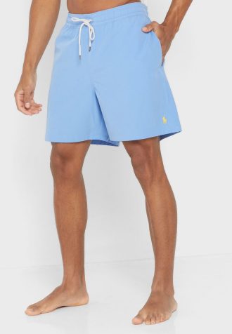 Shorts de banho Ralph Lauren Essential azul masculino