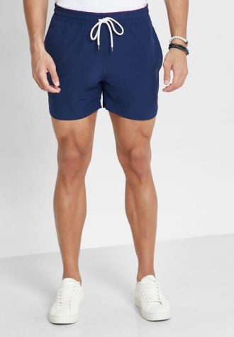 Shorts de banho Ralph Lauren Essential masculino azul marinho