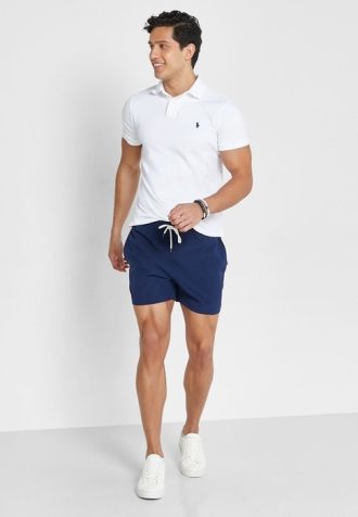 Shorts de banho Ralph Lauren Essential masculino azul marinho